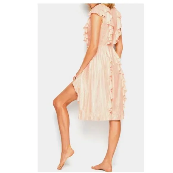 Dream Angels Sheer Satin Ruffle Kimono RosegoldSmall